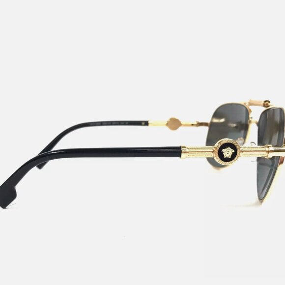 Versace Polarized Mirror Silver Gold Sunglasses
